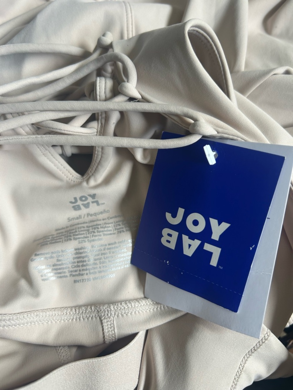 NWT JoyLab Crisscross Drawing Back Tennis Active Dress - Light Beige Sz S - Picture 7 of 8